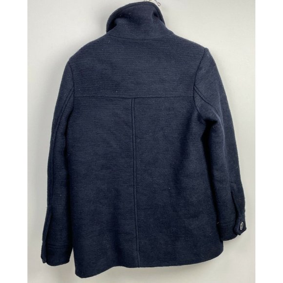 NWT Forever 21 Navy Blue Wool Blend Button Front Car Coat Jacket S Small - Picture 3 of 9